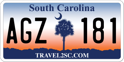 SC license plate AGZ181