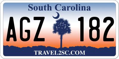 SC license plate AGZ182