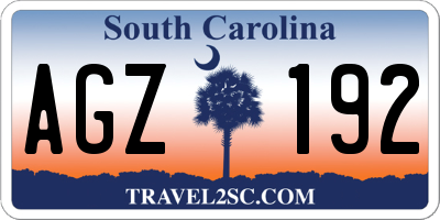 SC license plate AGZ192