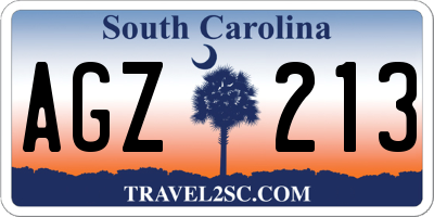 SC license plate AGZ213