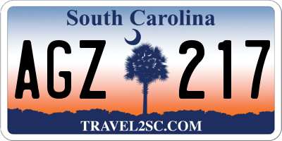 SC license plate AGZ217