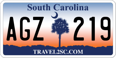 SC license plate AGZ219