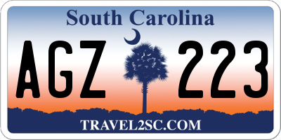SC license plate AGZ223