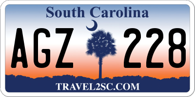 SC license plate AGZ228