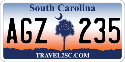 SC license plate AGZ235