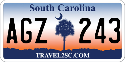 SC license plate AGZ243
