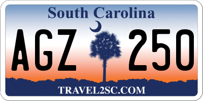SC license plate AGZ250