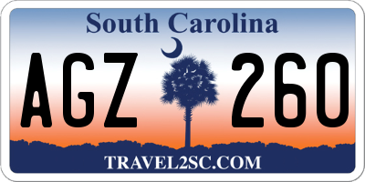SC license plate AGZ260