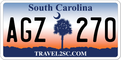 SC license plate AGZ270
