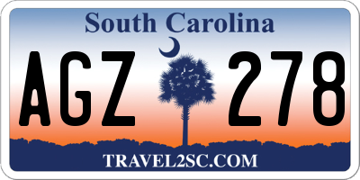 SC license plate AGZ278