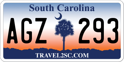 SC license plate AGZ293