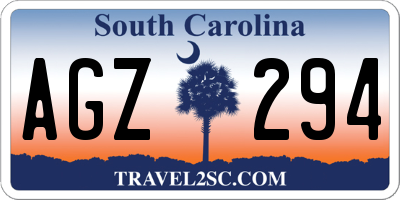 SC license plate AGZ294