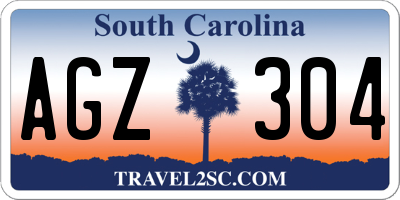 SC license plate AGZ304