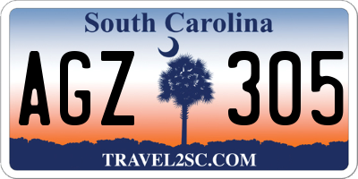 SC license plate AGZ305