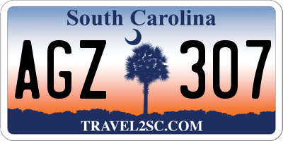 SC license plate AGZ307