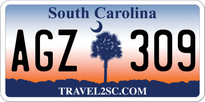 SC license plate AGZ309