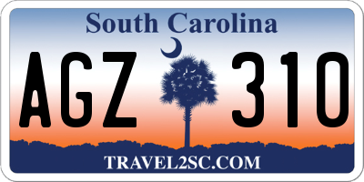 SC license plate AGZ310