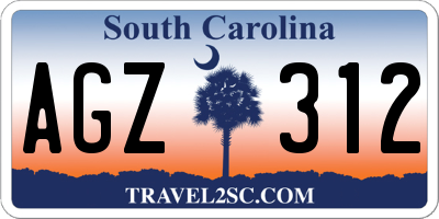 SC license plate AGZ312