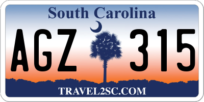 SC license plate AGZ315