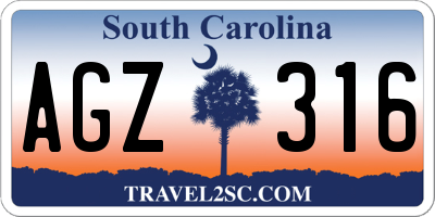 SC license plate AGZ316