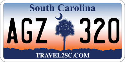 SC license plate AGZ320