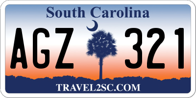 SC license plate AGZ321