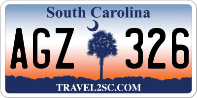 SC license plate AGZ326