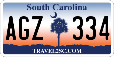 SC license plate AGZ334