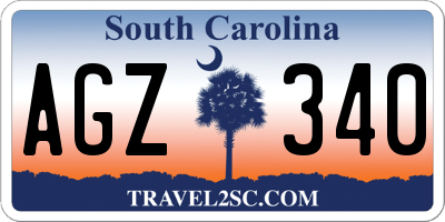 SC license plate AGZ340