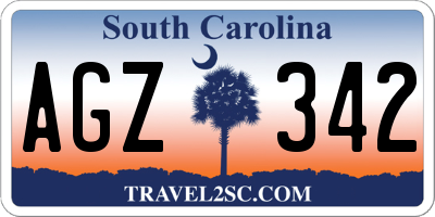 SC license plate AGZ342