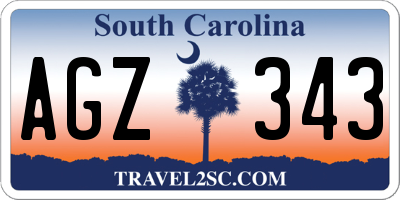 SC license plate AGZ343