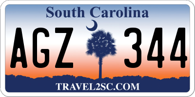SC license plate AGZ344