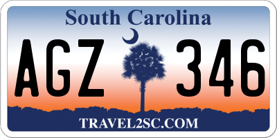 SC license plate AGZ346