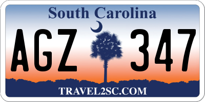 SC license plate AGZ347