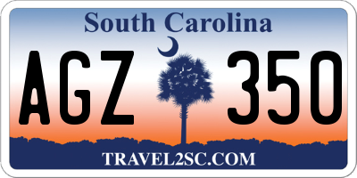 SC license plate AGZ350