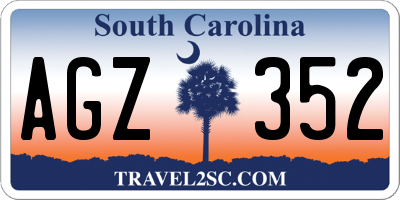 SC license plate AGZ352
