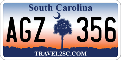 SC license plate AGZ356