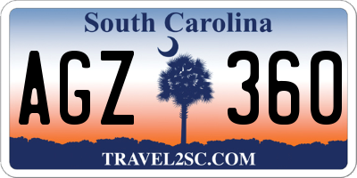 SC license plate AGZ360