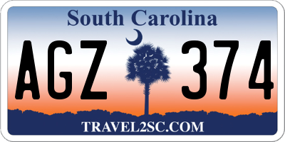 SC license plate AGZ374