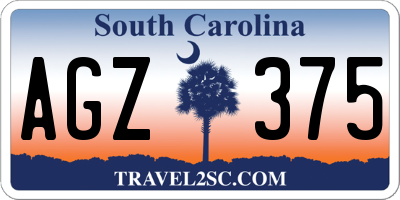 SC license plate AGZ375