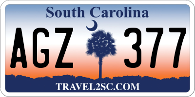 SC license plate AGZ377