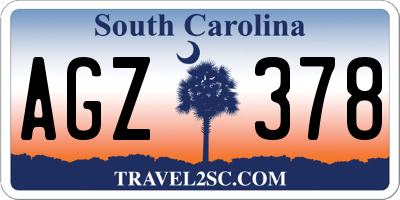 SC license plate AGZ378