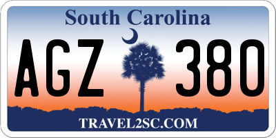 SC license plate AGZ380