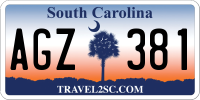 SC license plate AGZ381