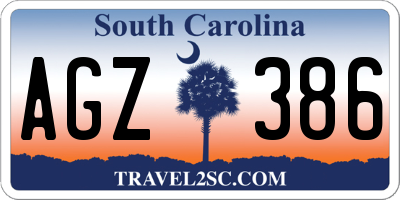 SC license plate AGZ386