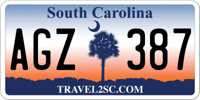 SC license plate AGZ387