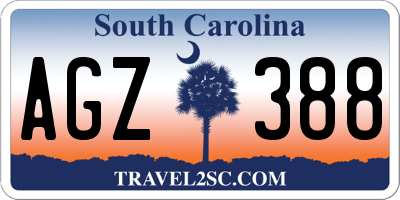 SC license plate AGZ388