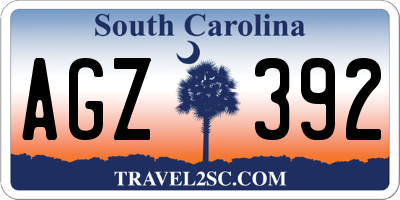 SC license plate AGZ392