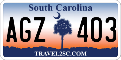 SC license plate AGZ403