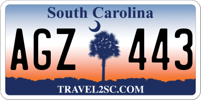 SC license plate AGZ443